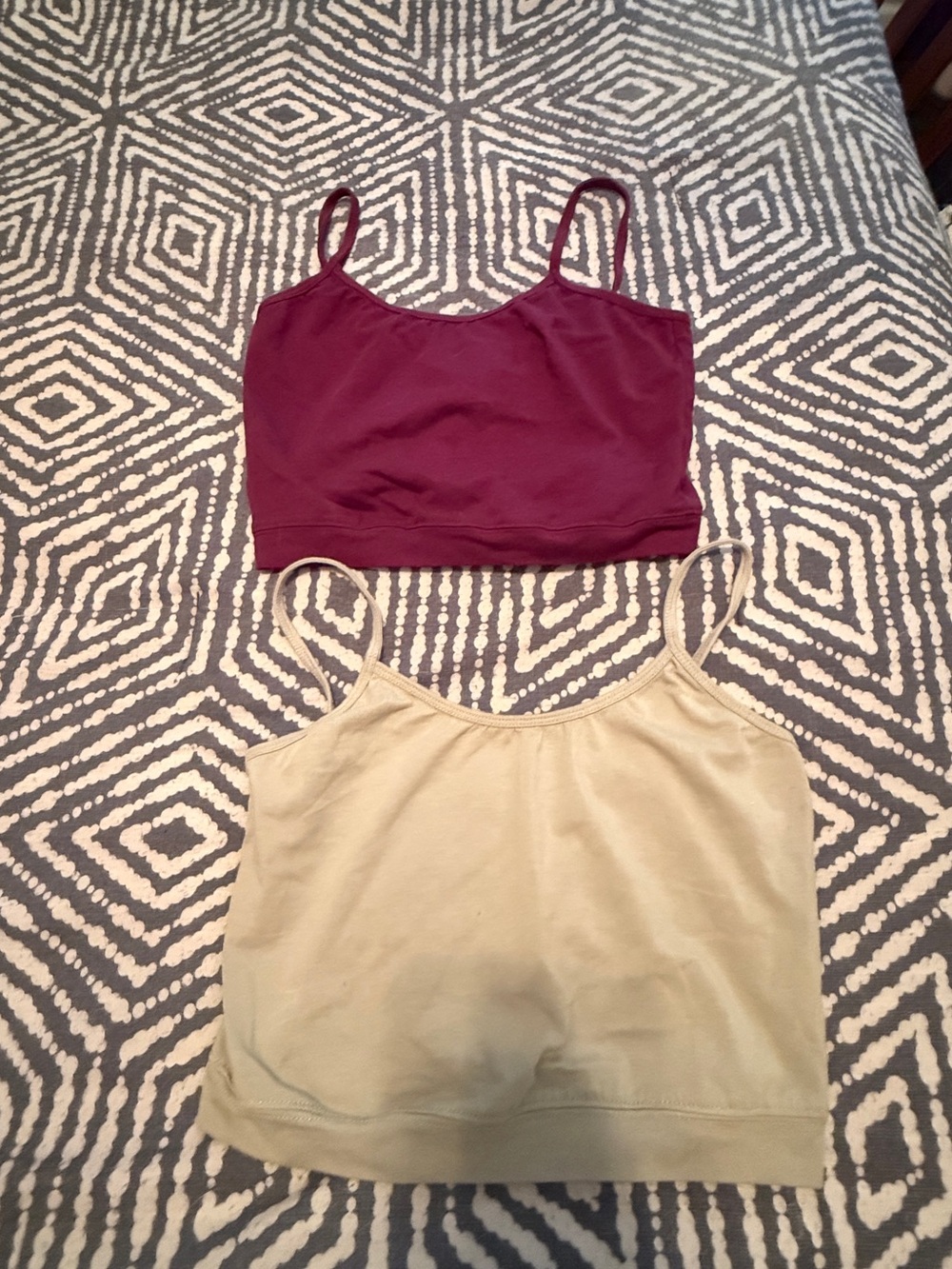 2-Pack Cami Crop Tops - Plum & Light Green